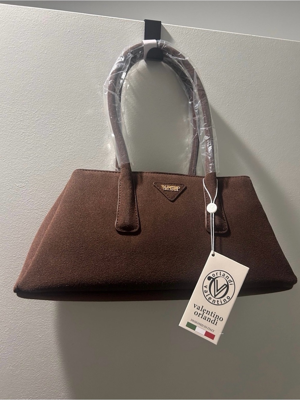 Valentino Orlandi Chocolate Brown Structured Satchel